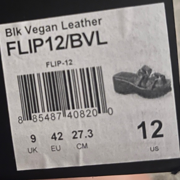 Demonia Flip-12 Black Platform Sandals - Picture 4 of 4